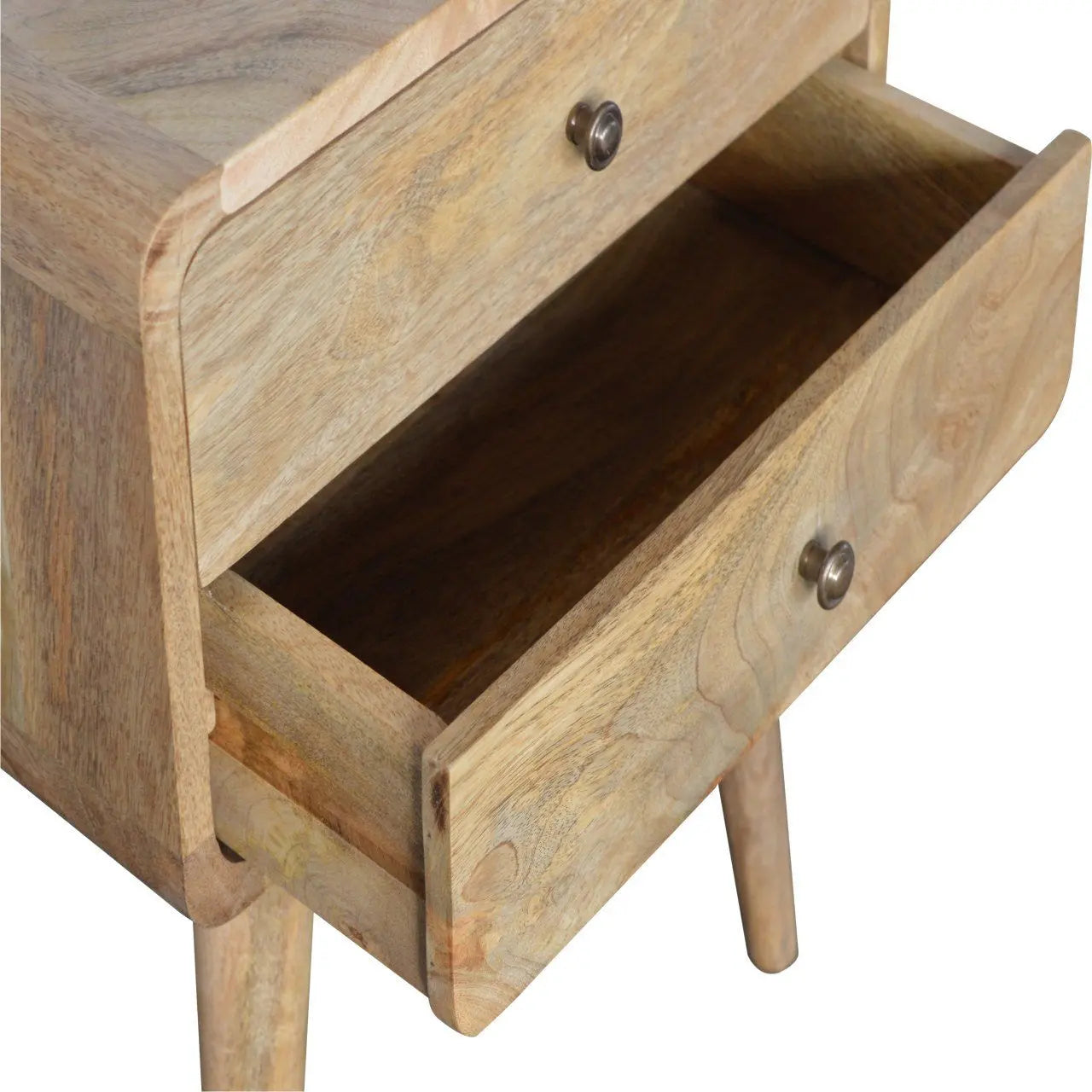 22" Brown Solid Wood Two Drawer Nightstand Homeroots Bed & Bath