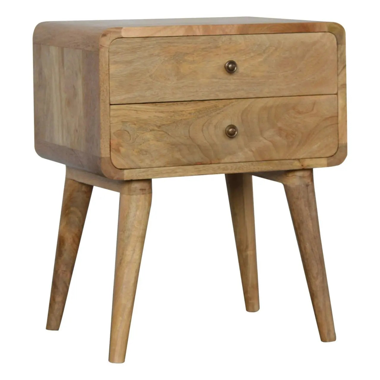 22" Brown Solid Wood Two Drawer Nightstand Homeroots Bed & Bath