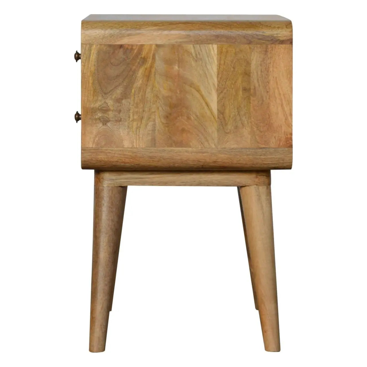 22" Brown Solid Wood Two Drawer Nightstand Homeroots Bed & Bath