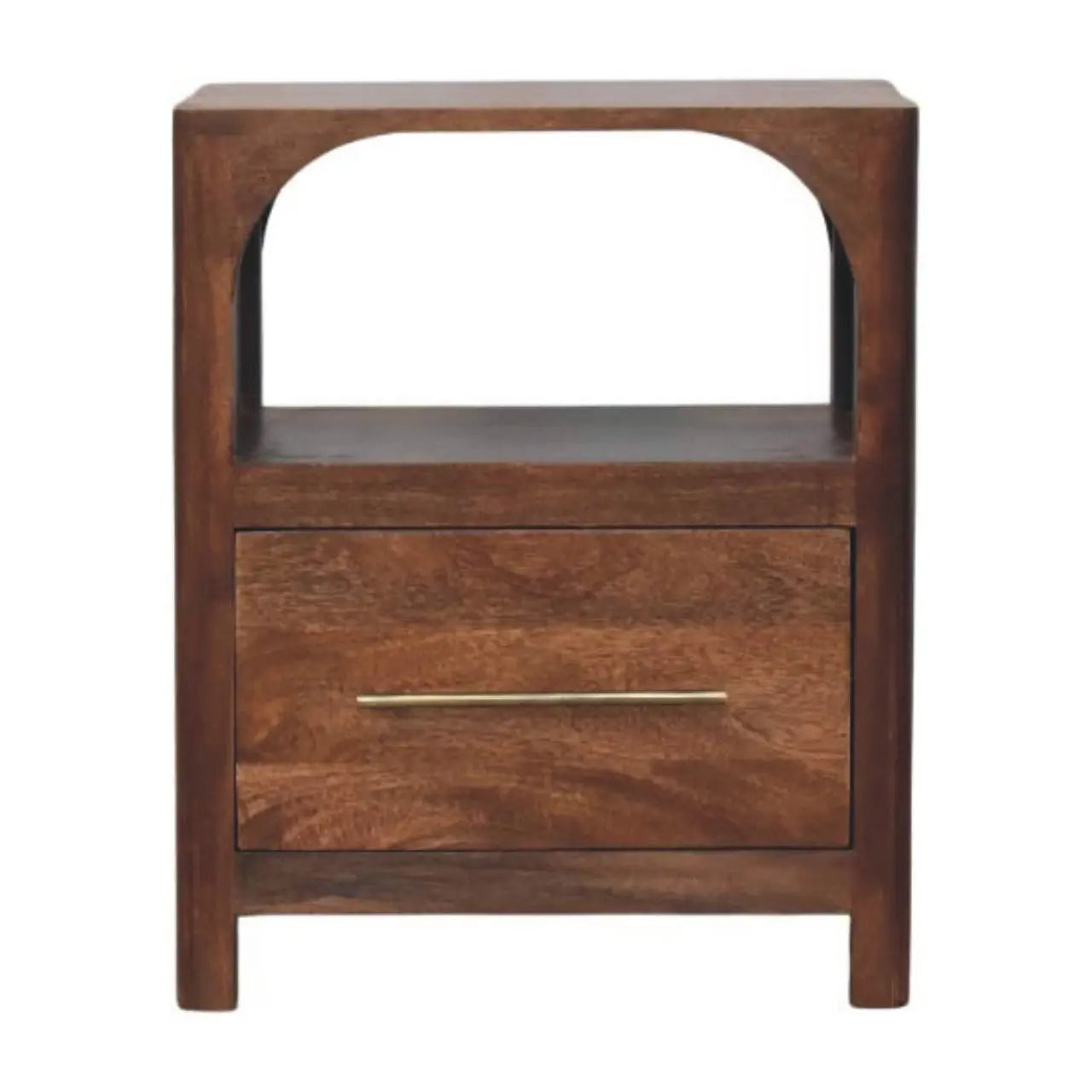22" Brown Solid Wood Two Drawer Nightstand Homeroots Bed & Bath