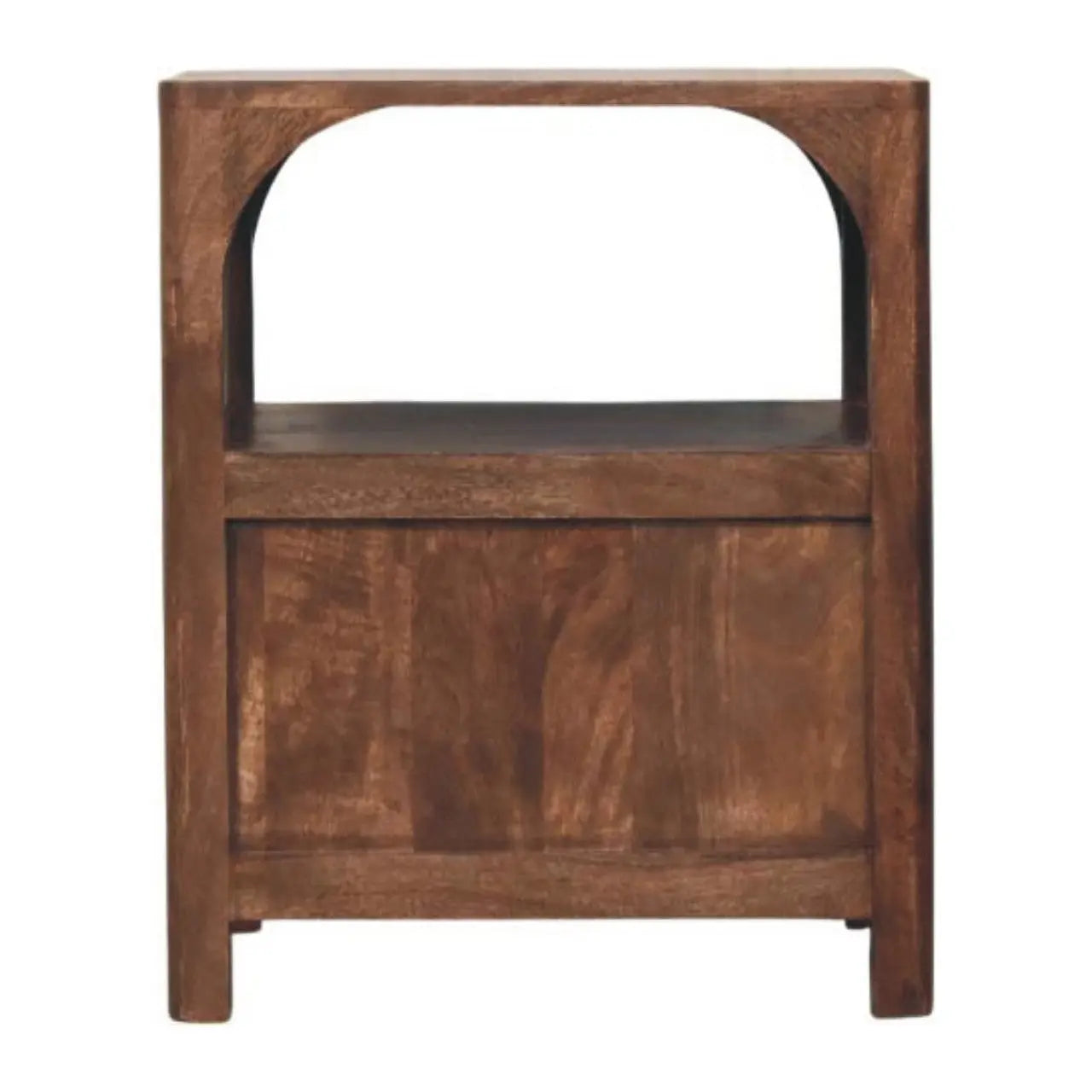 22" Brown Solid Wood Two Drawer Nightstand Homeroots Bed & Bath