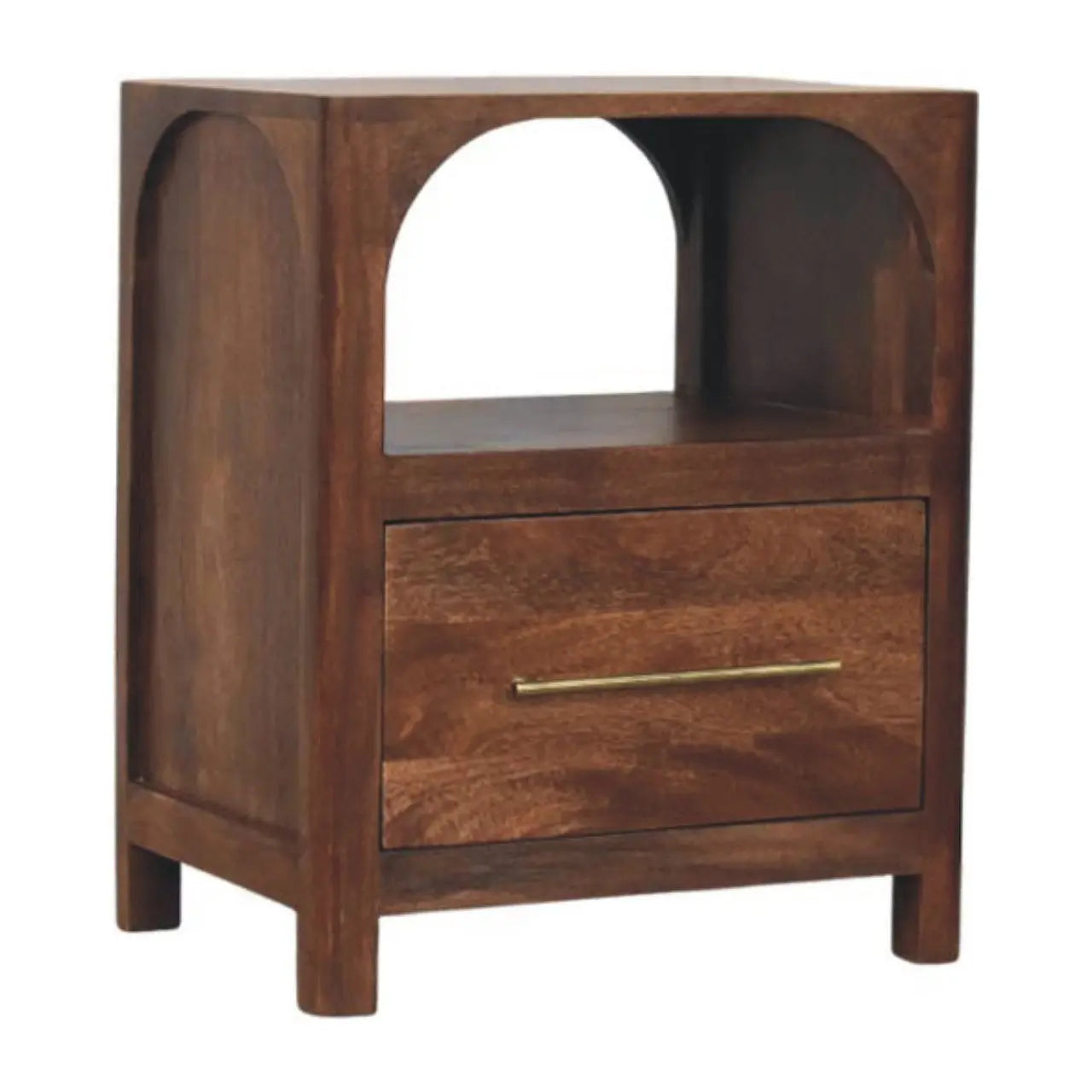 22" Brown Solid Wood Two Drawer Nightstand Homeroots Bed & Bath