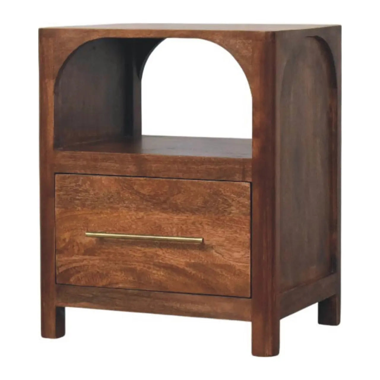 22" Brown Solid Wood Two Drawer Nightstand Homeroots Bed & Bath