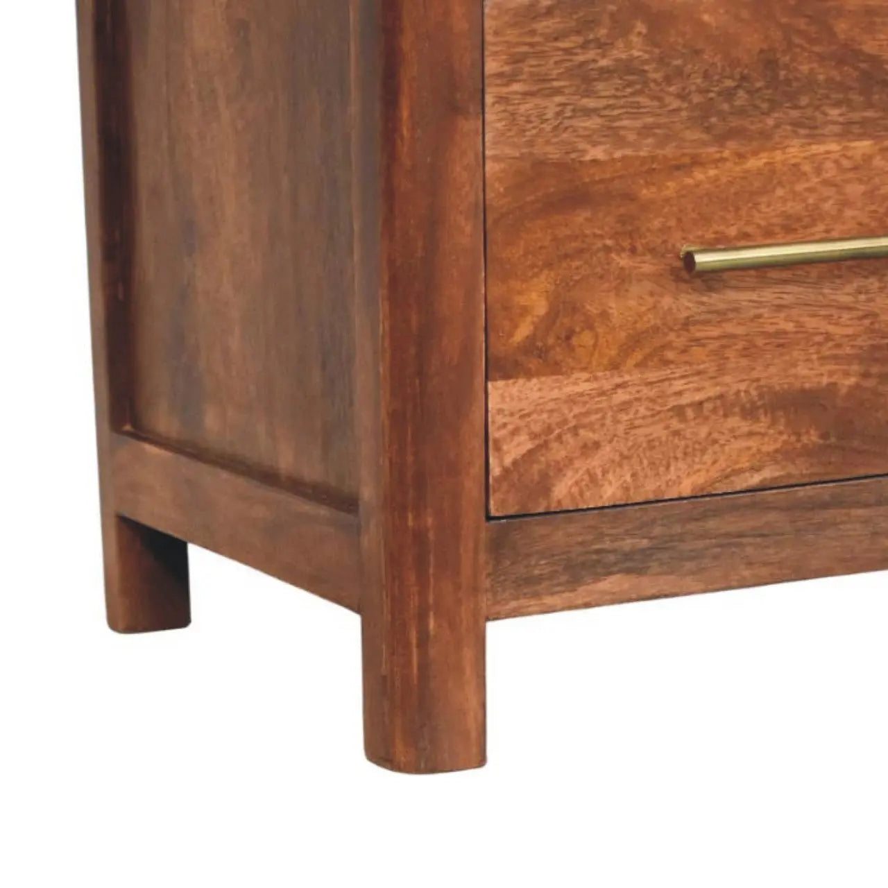 22" Brown Solid Wood Two Drawer Nightstand Homeroots Bed & Bath