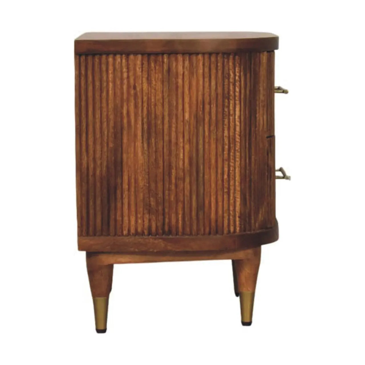 22" Brown Solid Wood Two Drawer Nightstand Homeroots Bed & Bath