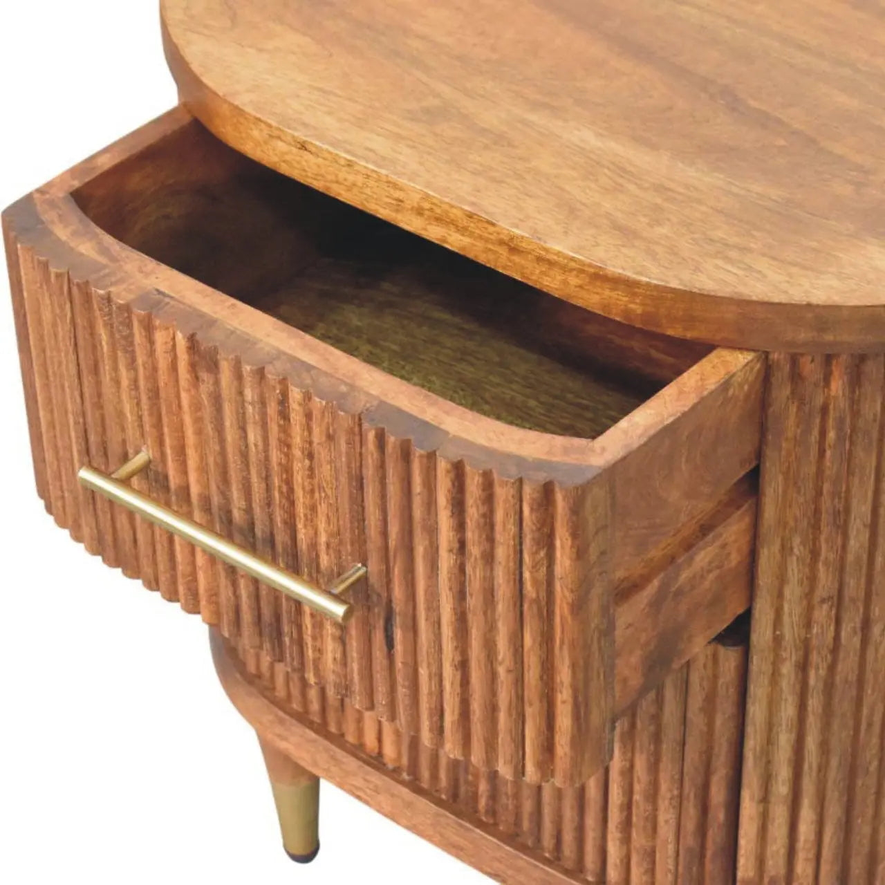 22" Brown Solid Wood Two Drawer Nightstand Homeroots Bed & Bath