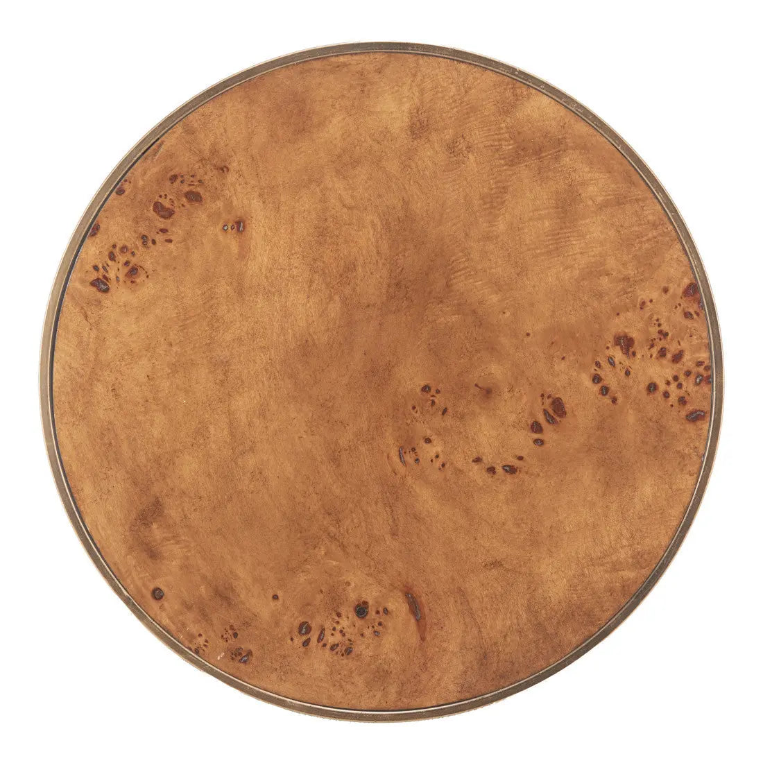 22" Brown Steel Round Pedestal End Table Homeroots Living Room