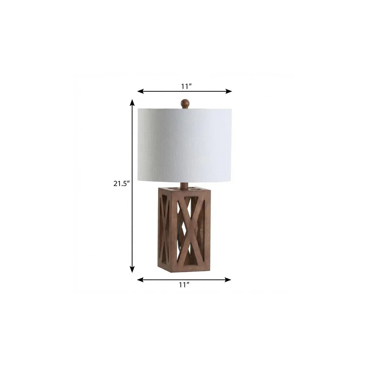 22" Brown Table Lamp With Drum Shade Homeroots Lighting
