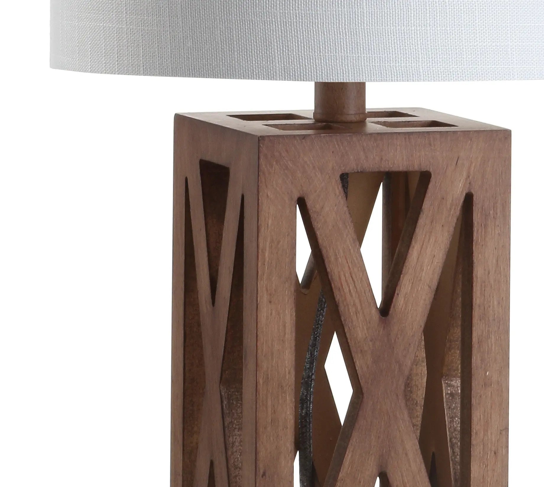 22" Brown Table Lamp With Drum Shade Homeroots Lighting