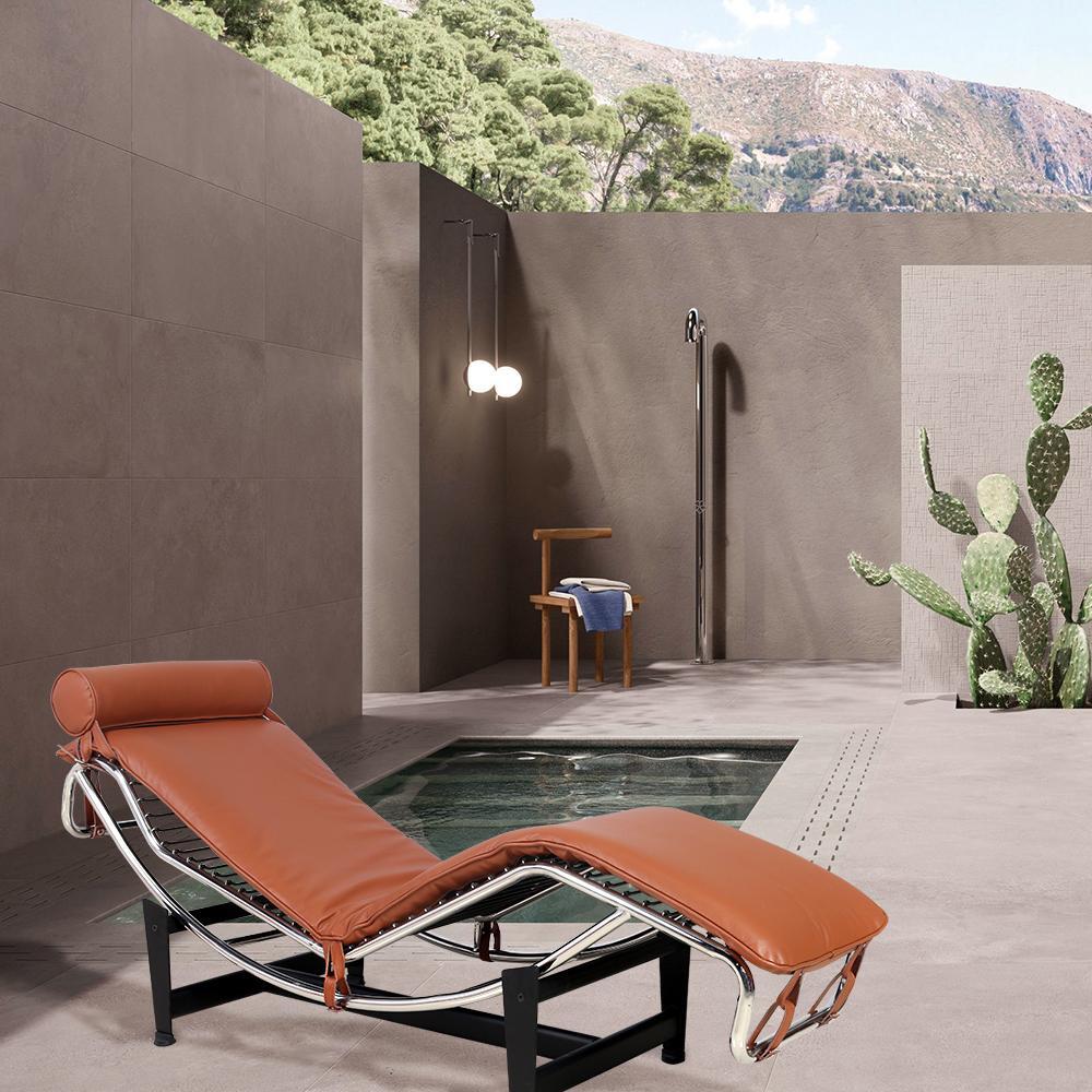 22" Brown and Black Tufted Genuine Cowhide and Metal Lounge Chair And Toss Pillow Homeroots Living Room