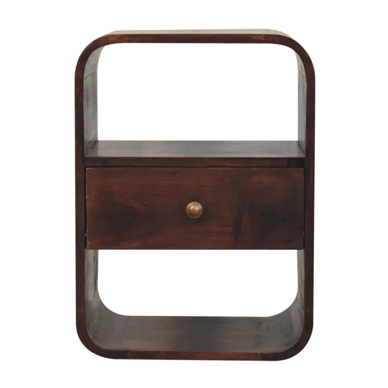 22" Chestnut Solid Wood One Drawer Nightstand Homeroots Bed & Bath