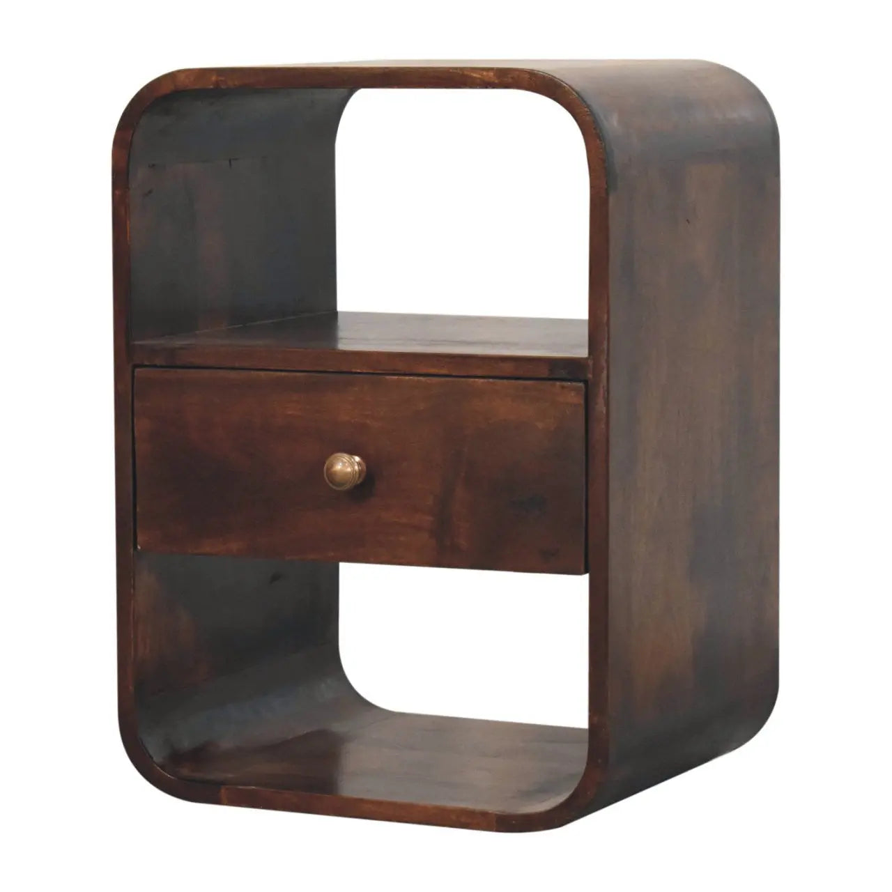 22" Chestnut Solid Wood One Drawer Nightstand Homeroots Bed & Bath
