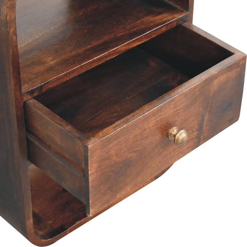 22" Chestnut Solid Wood One Drawer Nightstand Homeroots Bed & Bath