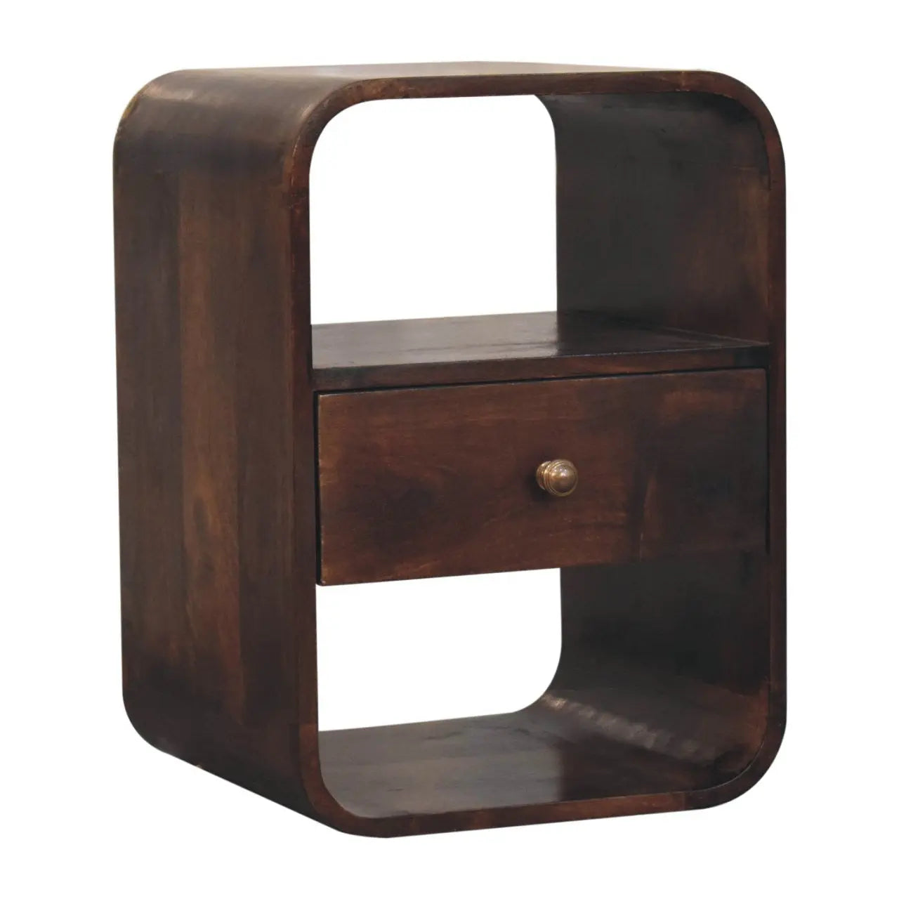 22" Chestnut Solid Wood One Drawer Nightstand Homeroots Bed & Bath
