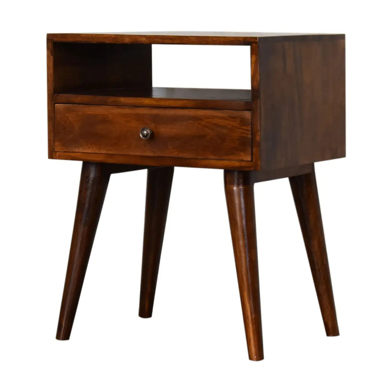22" Chestnut Solid Wood One Drawer Nightstand Homeroots Bed & Bath