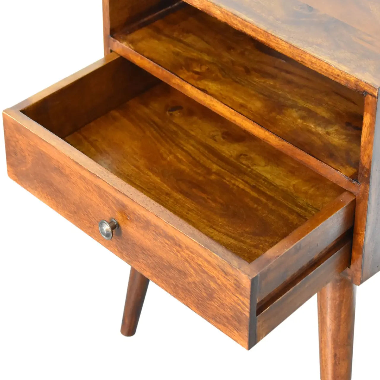 22" Chestnut Solid Wood One Drawer Nightstand Homeroots Bed & Bath