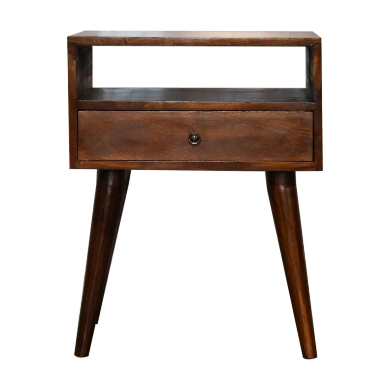 22" Chestnut Solid Wood One Drawer Nightstand Homeroots Bed & Bath