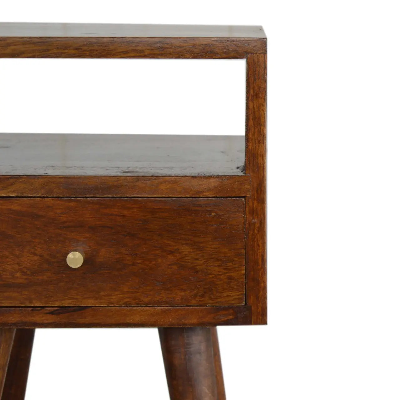 22" Chestnut Solid Wood Square One Drawer Nightstand Homeroots Bed & Bath