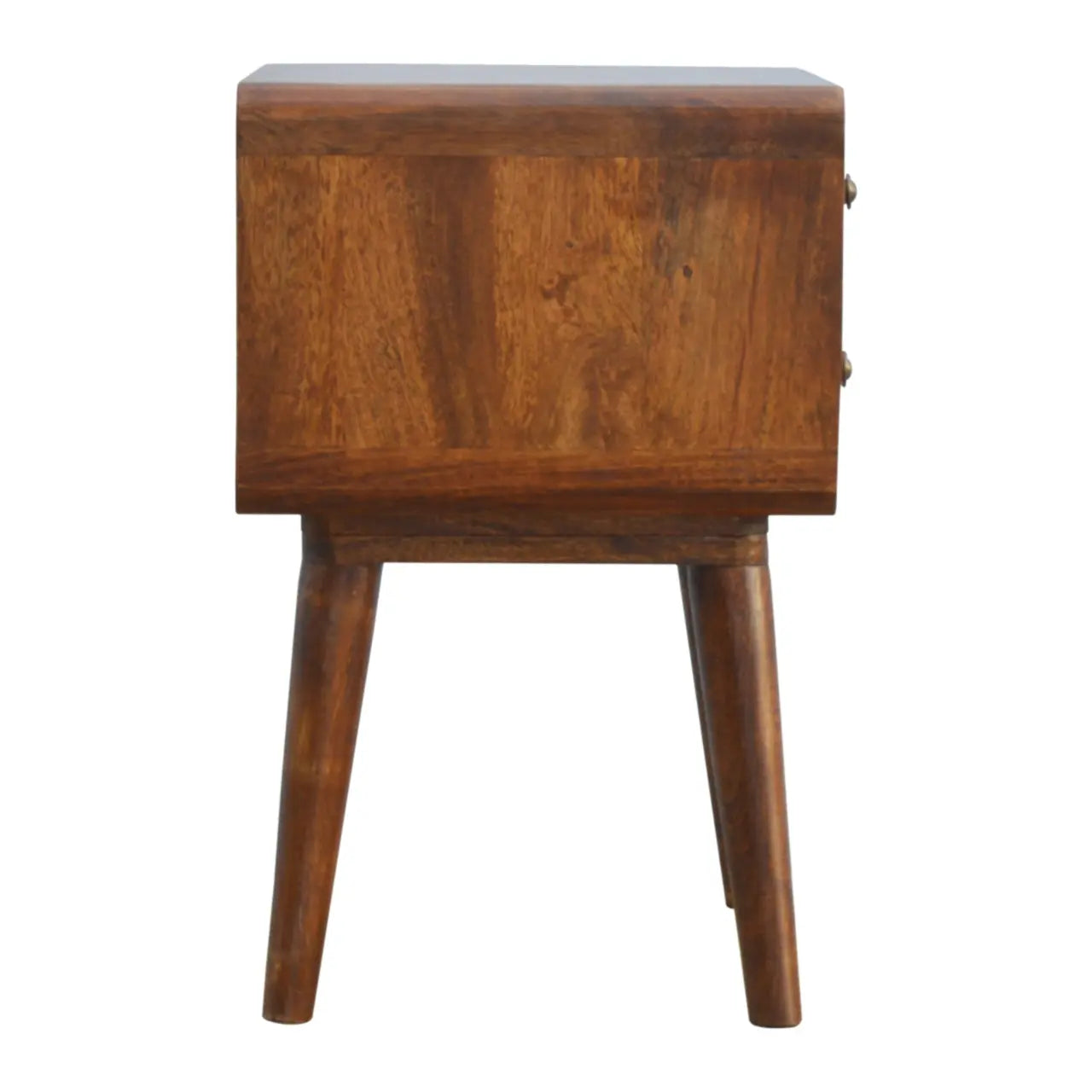 22" Chestnut Solid Wood Two Drawer Nightstand Homeroots Bed & Bath