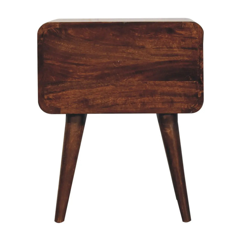 22" Chestnut Solid Wood Two Drawer Nightstand Homeroots Bed & Bath