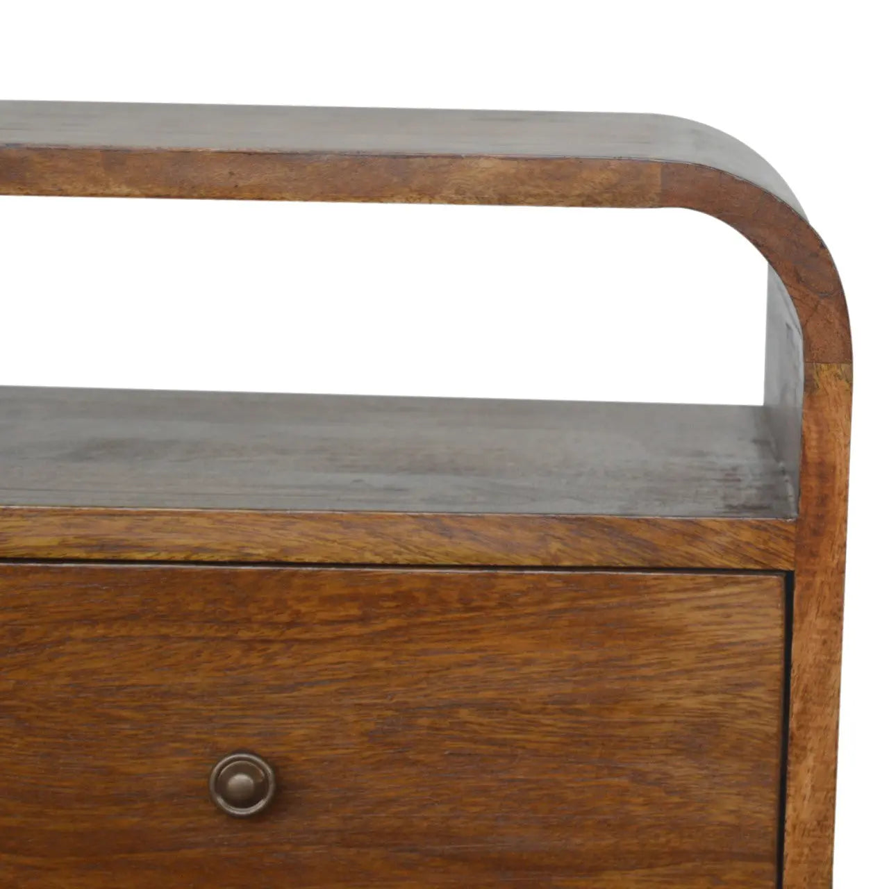 22" Chestnut Solid Wood Two Drawer Nightstand Homeroots Bed & Bath