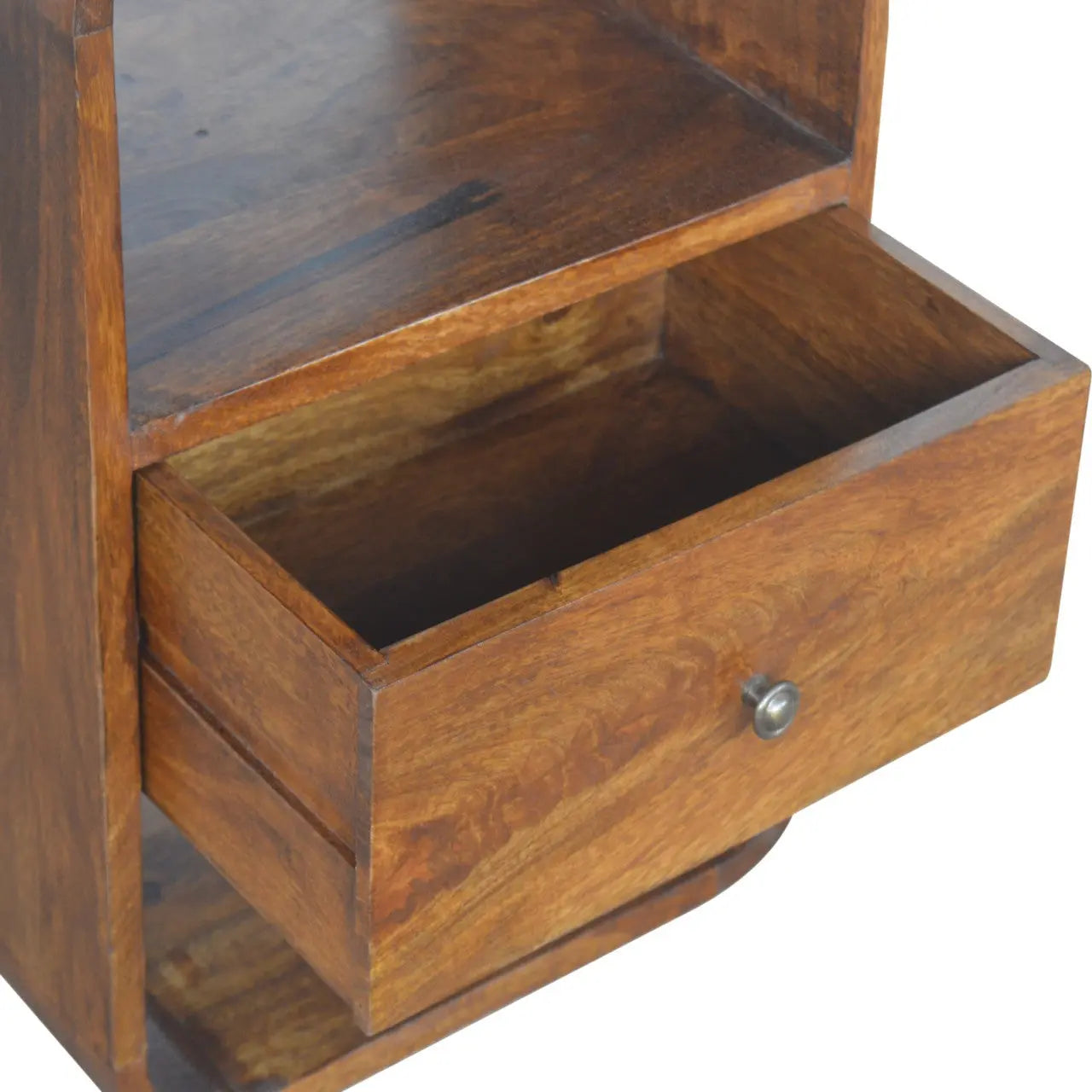 22" Chestnut Solid Wood Two Drawer Nightstand Homeroots Bed & Bath