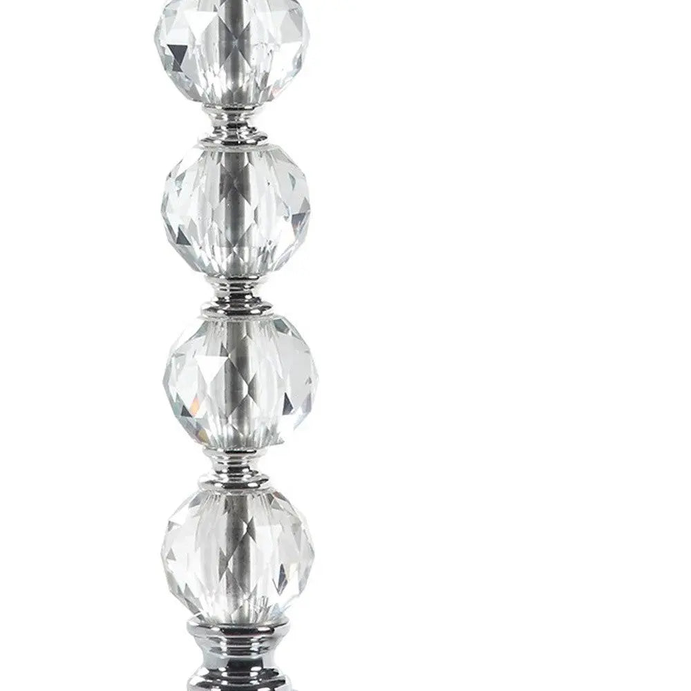 22" Crystal With Pink And White Dot Shade Table Lamp Homeroots Lighting