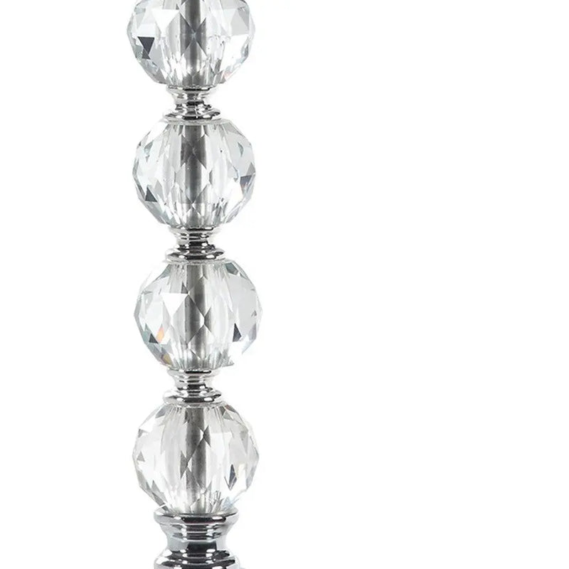 22" Crystal With Pink And White Dot Shade Table Lamp Homeroots Lighting