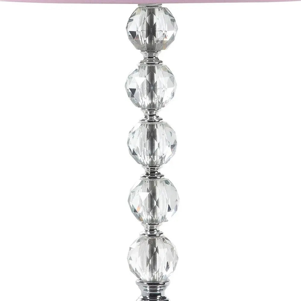 22" Crystal With Pink And White Dot Shade Table Lamp Homeroots Lighting
