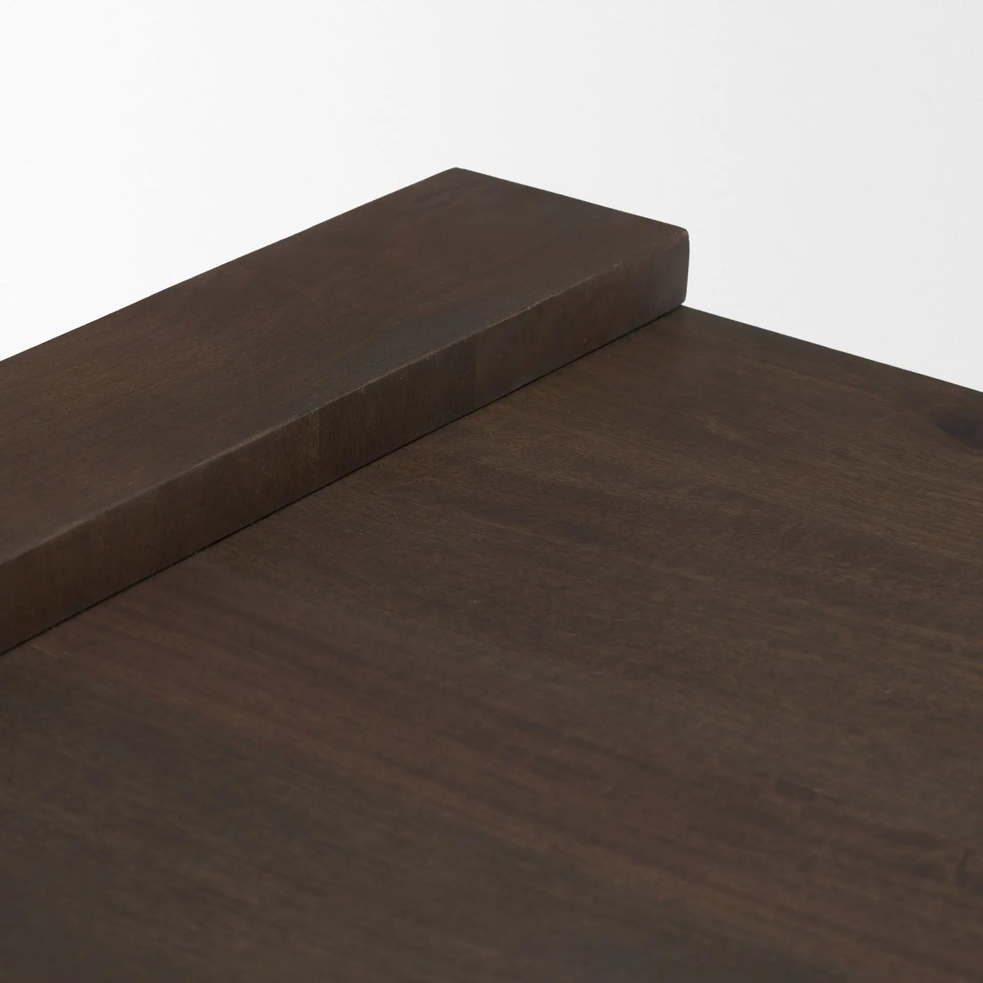 22" Dark Brown Solid Wood Square Sled End Table Homeroots Living Room