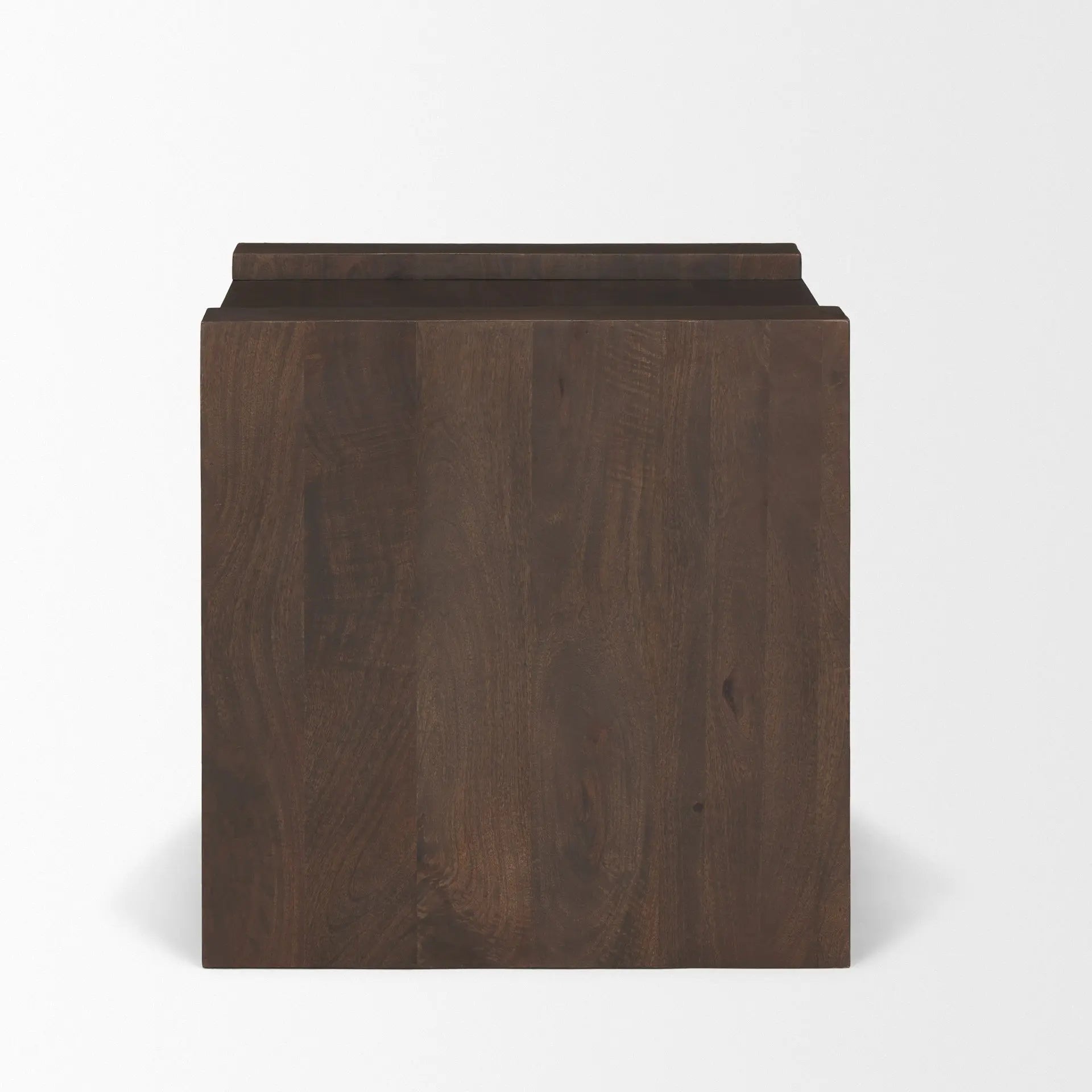 22" Dark Brown Solid Wood Square Sled End Table Homeroots Living Room