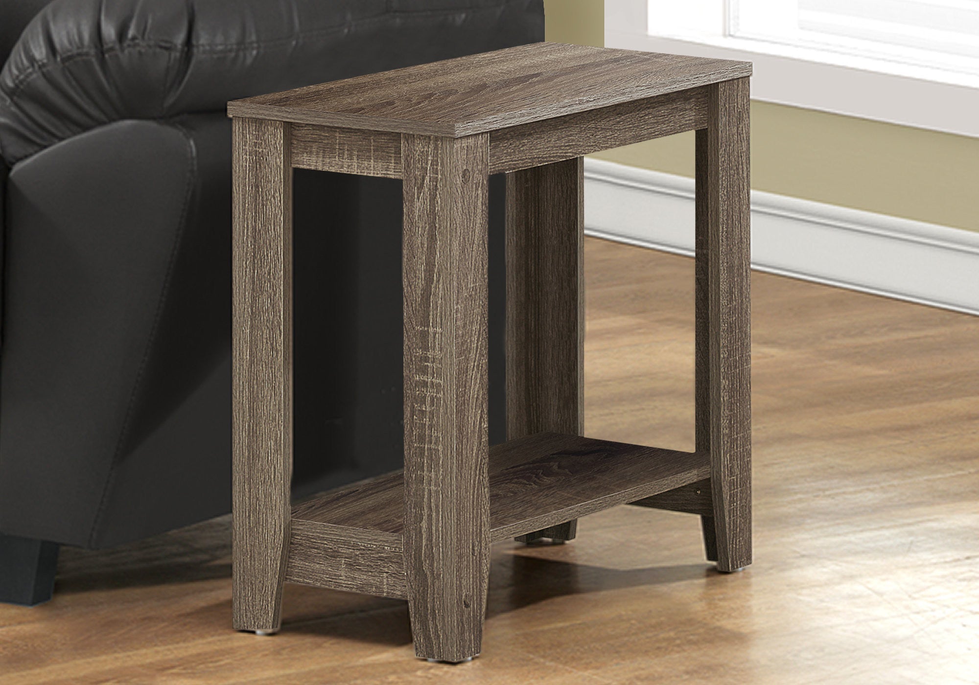 22" Deep Taupe End Table With Shelf - GreatEagleInc