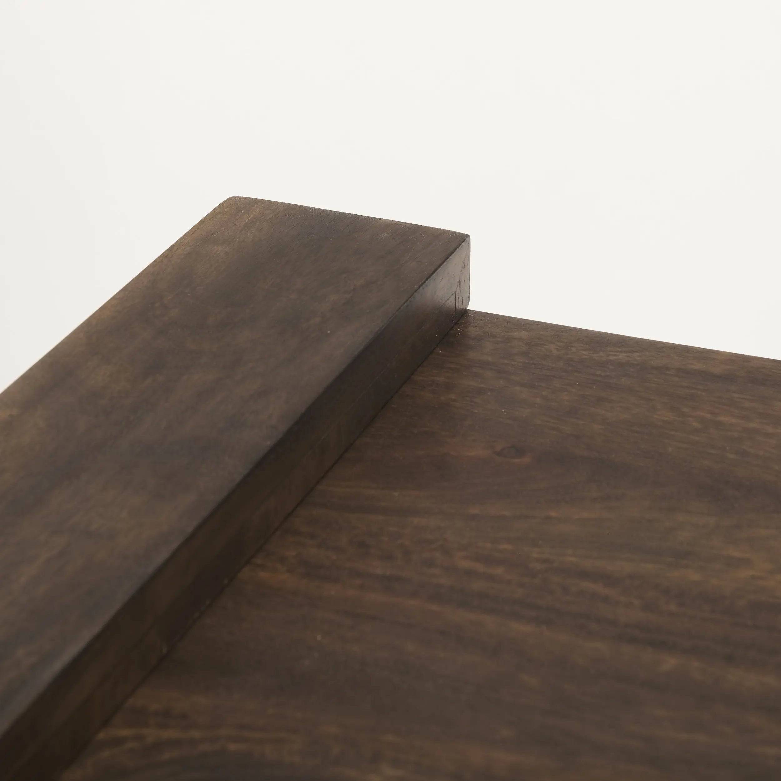 22" Espresso and Brown Solid Wood and Wood Tray Table Homeroots Living Room