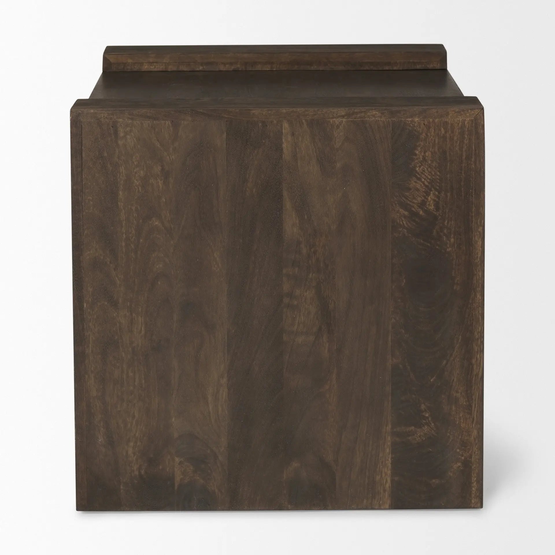 22" Espresso and Brown Solid Wood and Wood Tray Table Homeroots Living Room