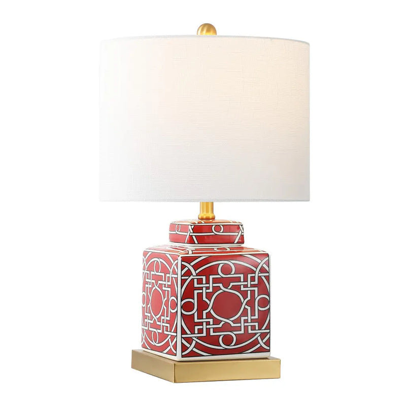 22" Gold Square Table Lamp With Drum Shade Homeroots Lighting