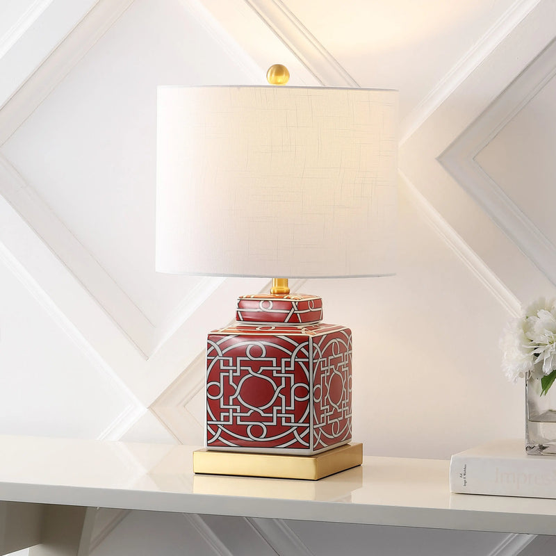 22" Gold Square Table Lamp With Drum Shade Homeroots Lighting