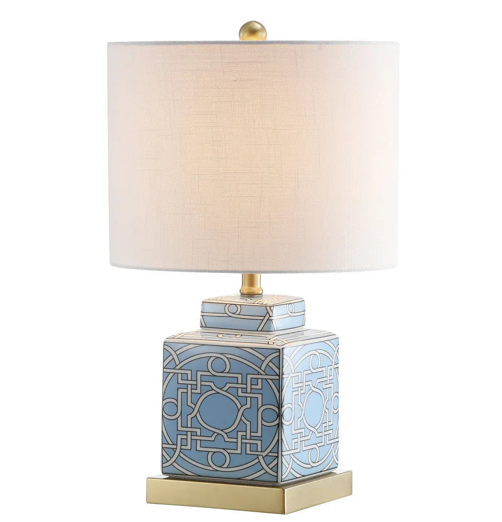 22" Gold Square Table Lamp With Drum Shade Homeroots Lighting