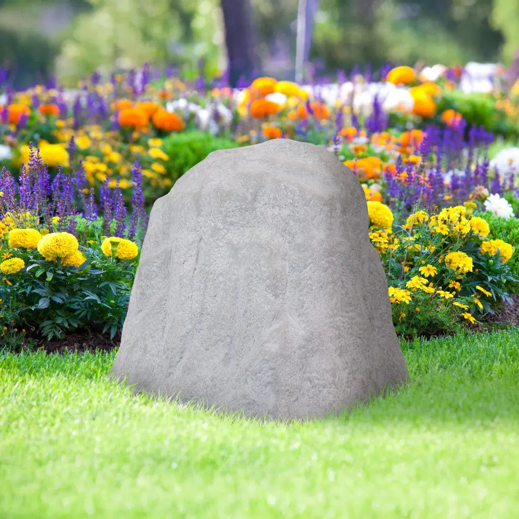 22" Gray Polyresin Faux Rock Homeroots Outdoor