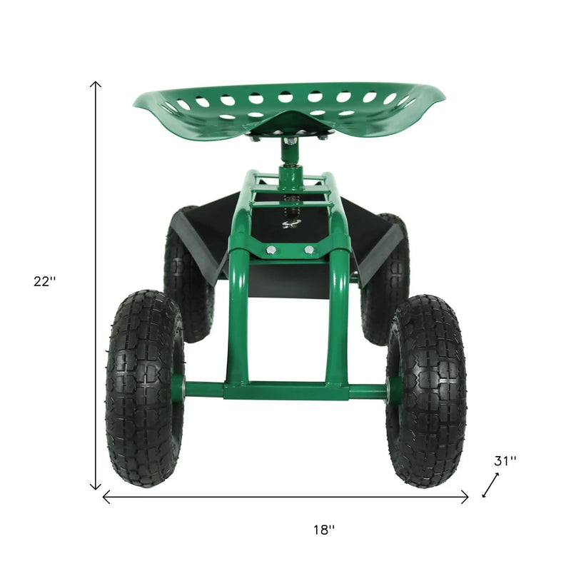 22" Green Steel Garden Stool Homeroots Outdoor