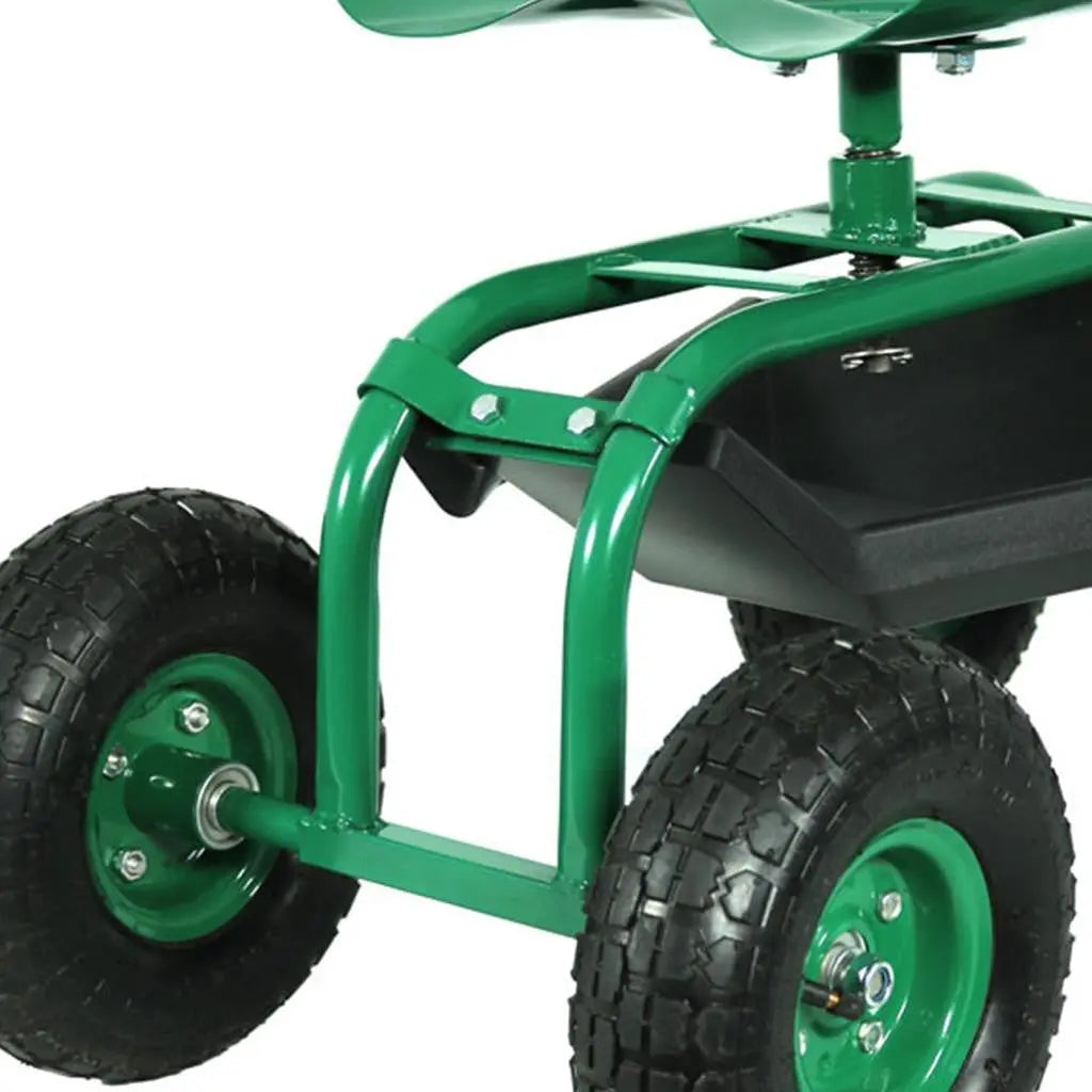 22" Green Steel Garden Stool Homeroots Outdoor