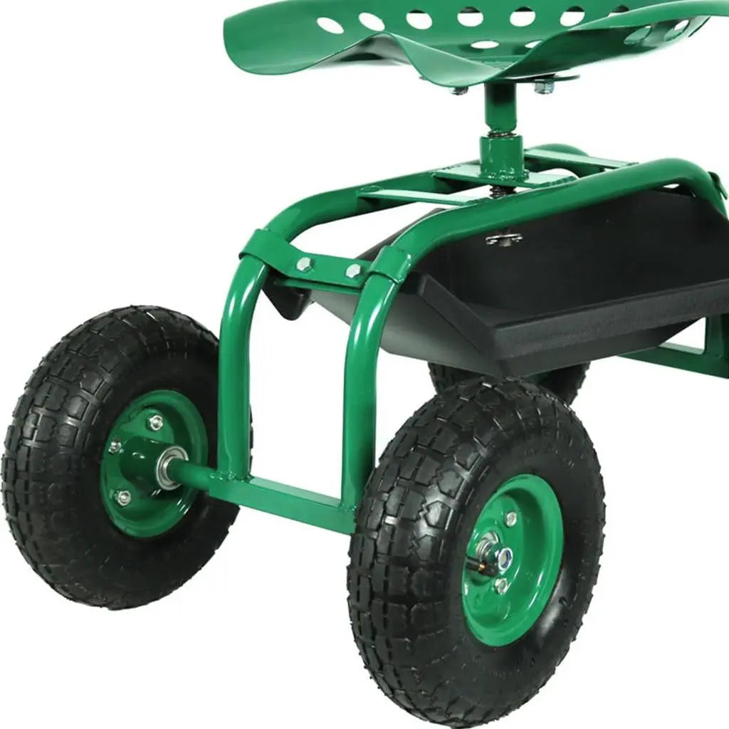 22" Green Steel Garden Stool Homeroots Outdoor