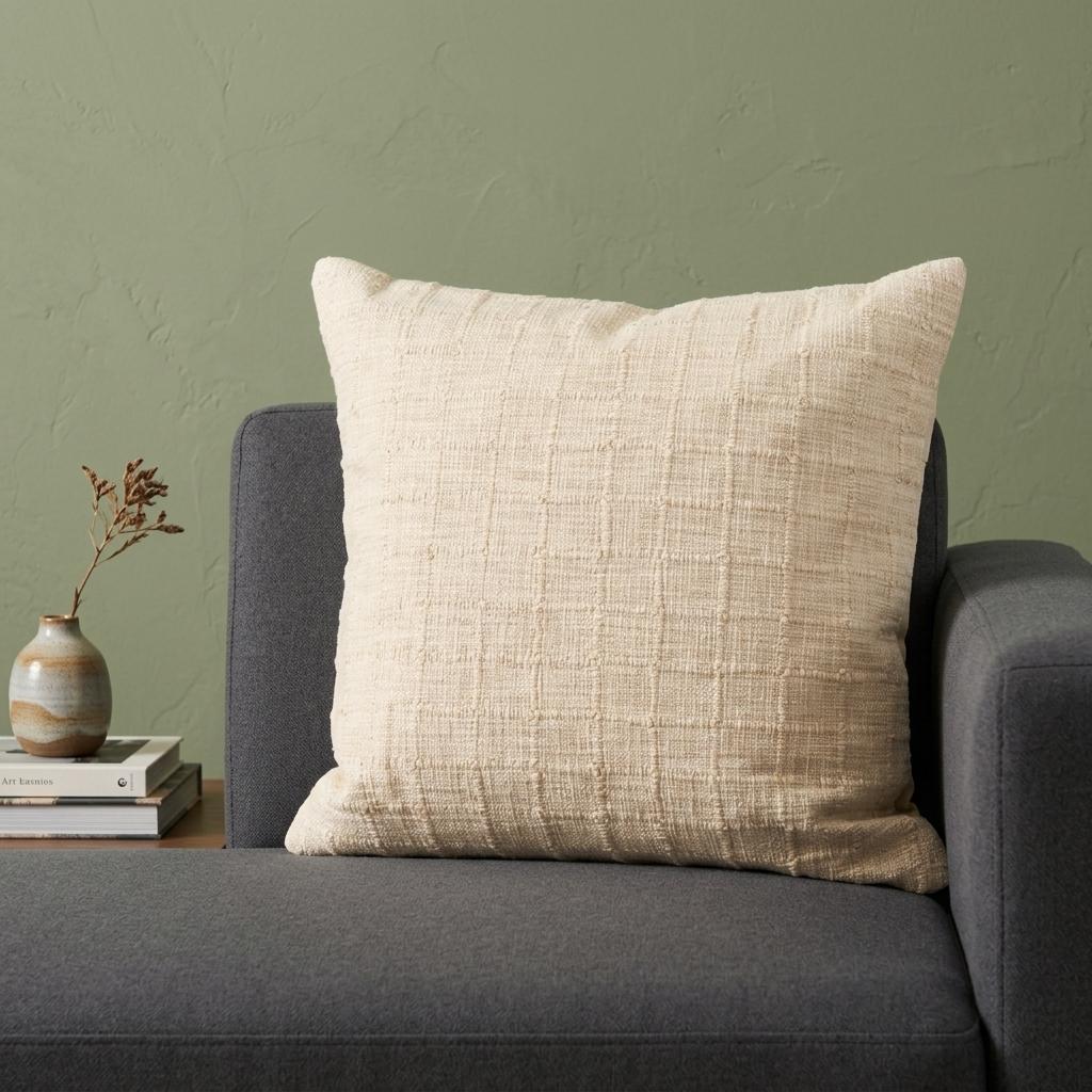 22" Ivory Cotton Blend Throw Pillow Cover Homeroots Home Decor
