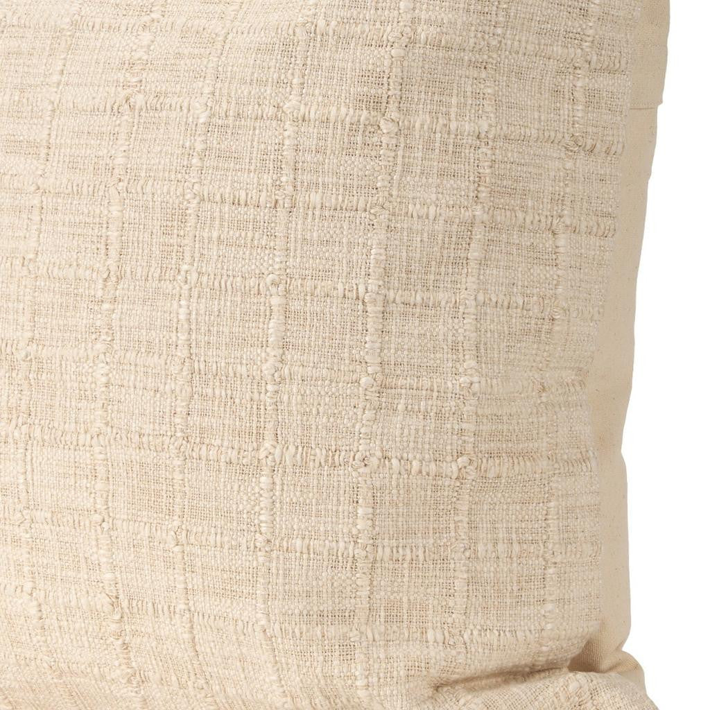 22" Ivory Cotton Blend Throw Pillow Cover Homeroots Home Decor