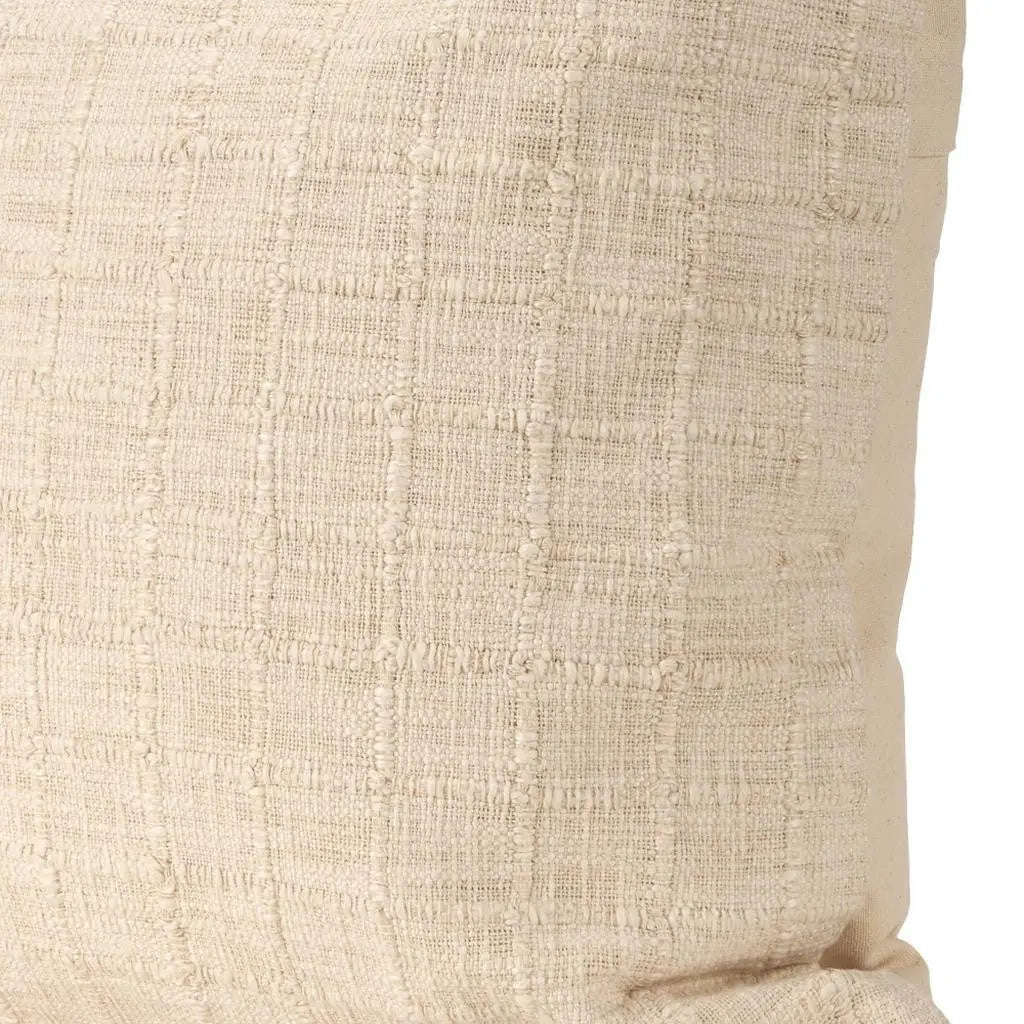22" Ivory Cotton Blend Throw Pillow Cover Homeroots Home Decor