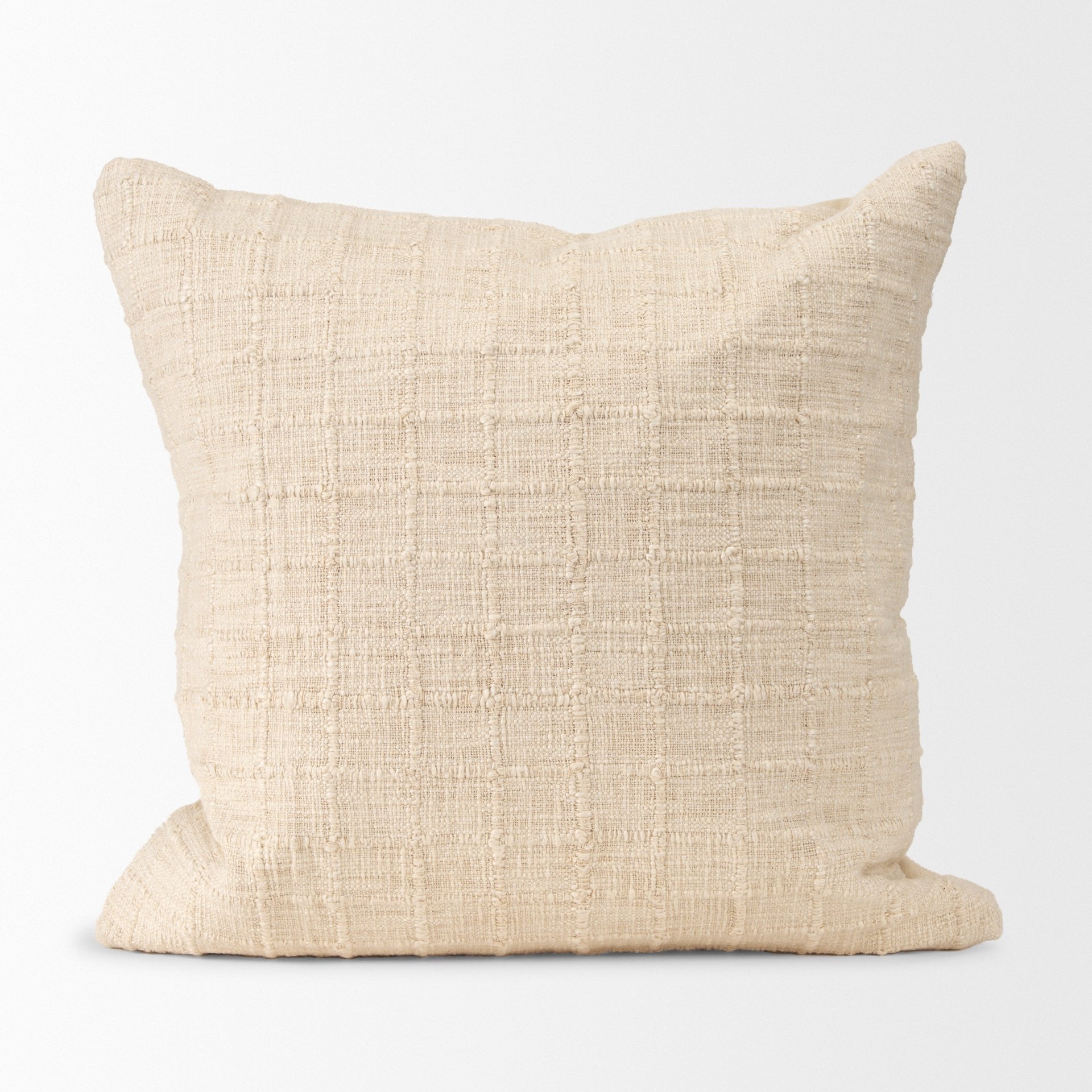 22" Ivory Cotton Blend Throw Pillow Cover Homeroots Home Decor