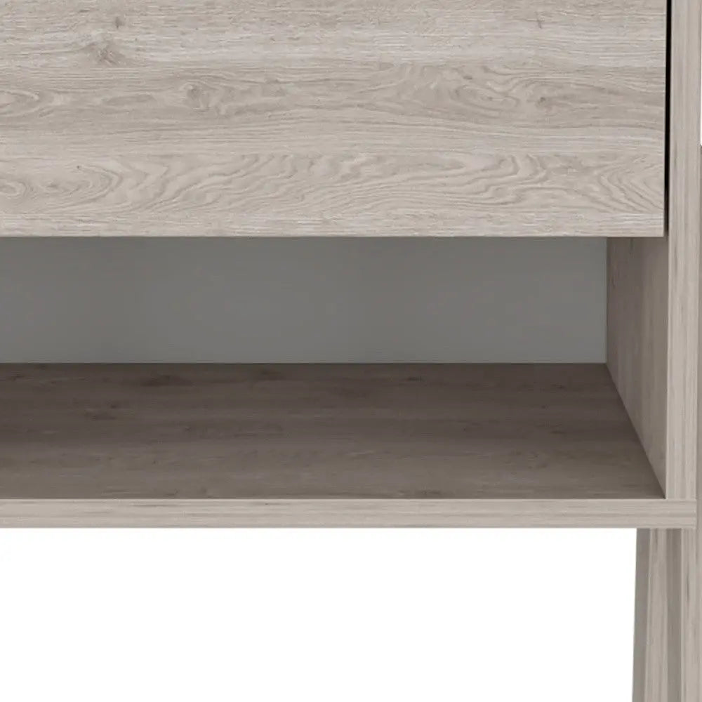 22" Light Gray Wood One Drawer Nightstand Homeroots Bed & Bath