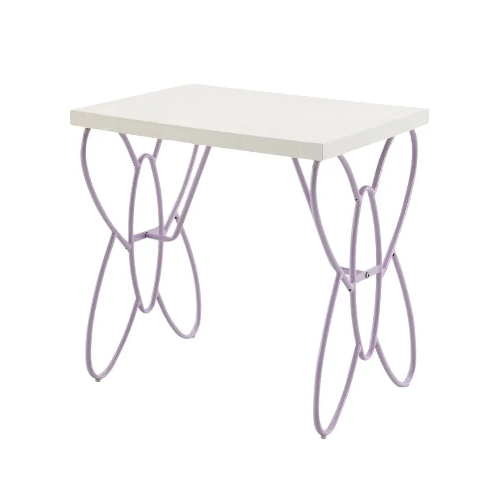 22" Lilac Steel and Wood Nightstand Homeroots Bed & Bath