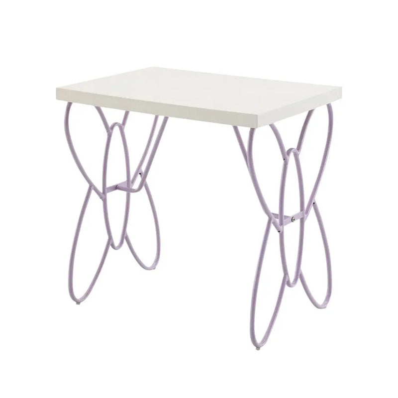 22" Lilac Steel and Wood Nightstand Homeroots Bed & Bath