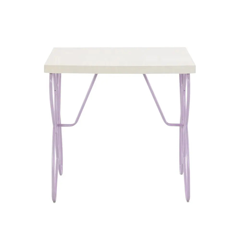 22" Lilac Steel and Wood Nightstand Homeroots Bed & Bath
