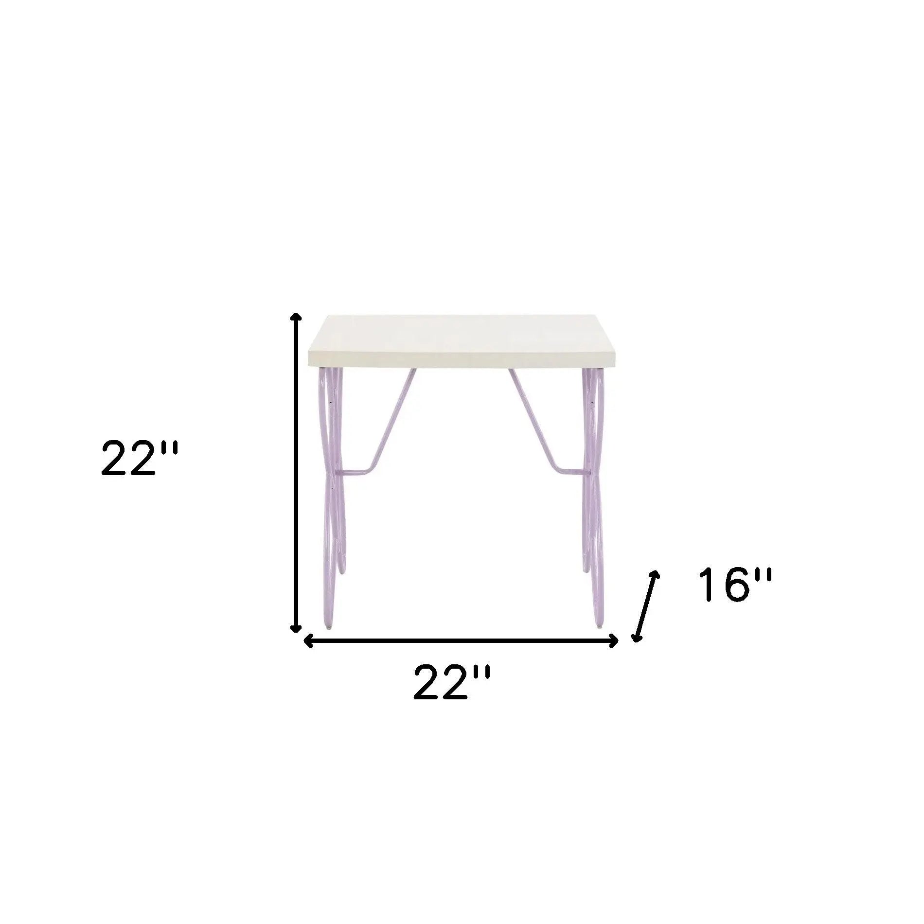 22" Lilac Steel and Wood Nightstand Homeroots Bed & Bath